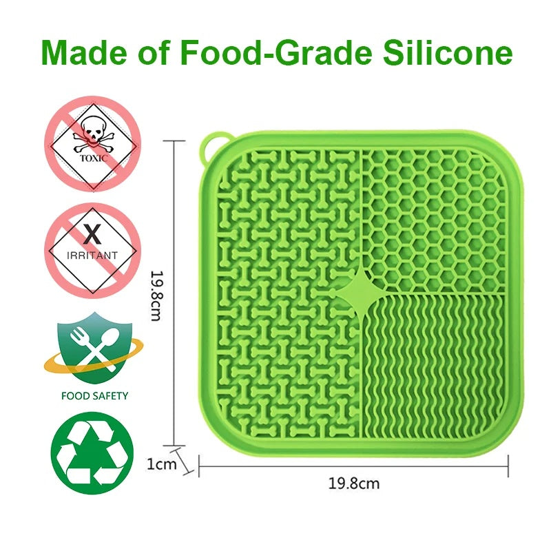 Dog Licking Mat Slow Feeder — Suction Cup Silicone Lick Pad