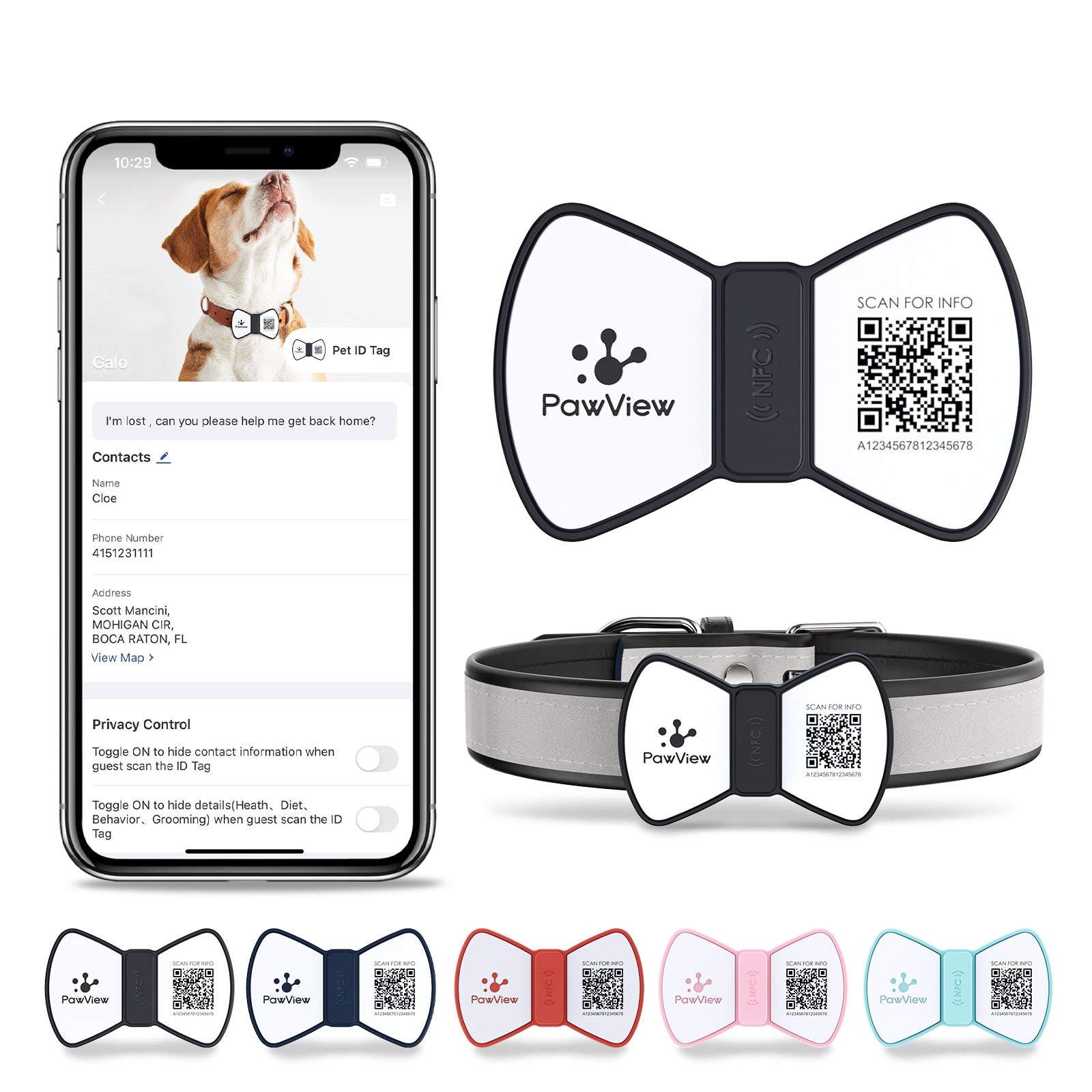 NFC QR Smart Pet ID Tag — Instant Scan, No App Needed
