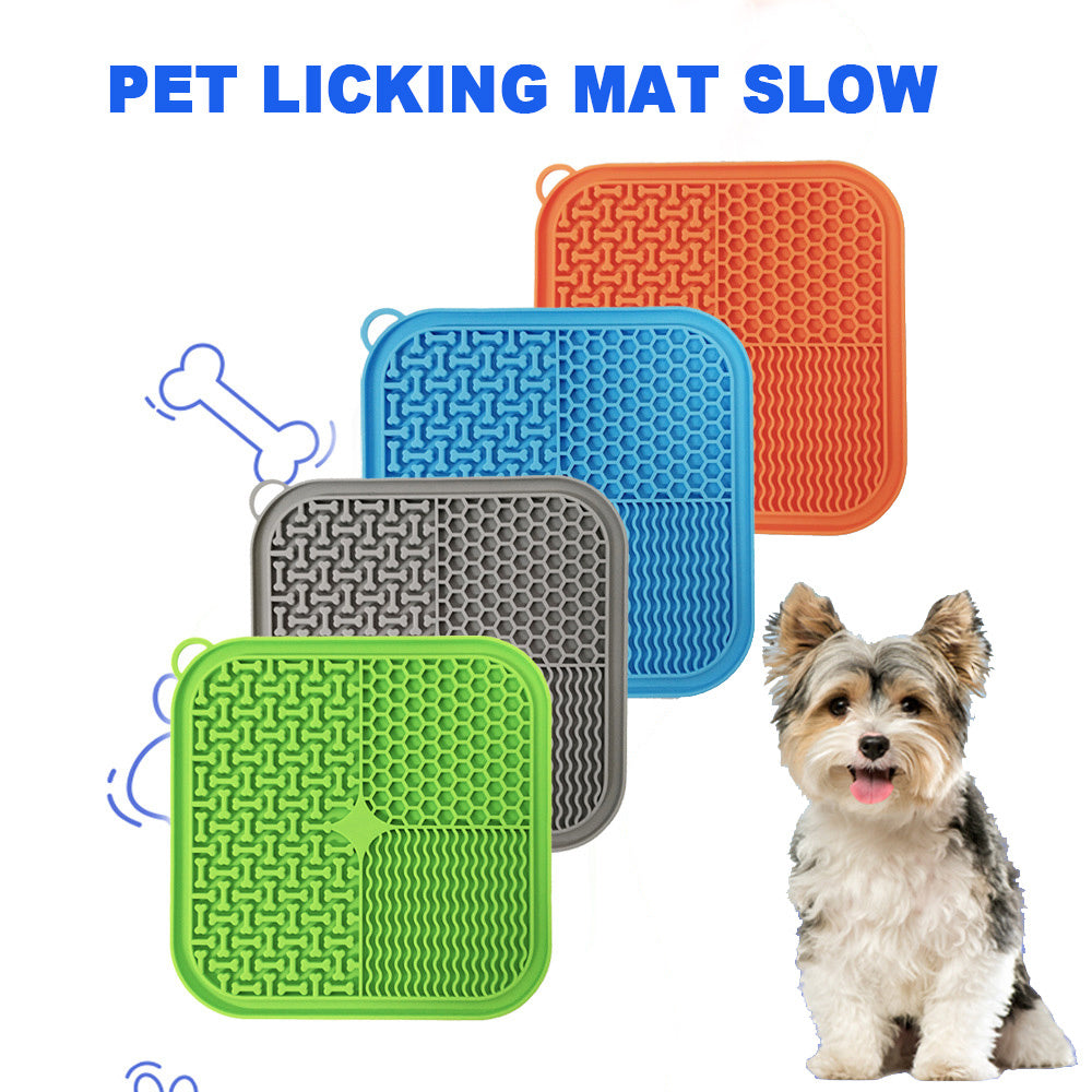 Dog Licking Mat Slow Feeder — Suction Cup Silicone Lick Pad