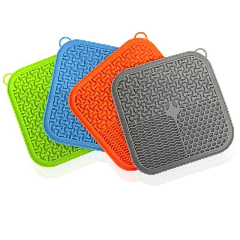 Dog Licking Mat Slow Feeder — Suction Cup Silicone Lick Pad