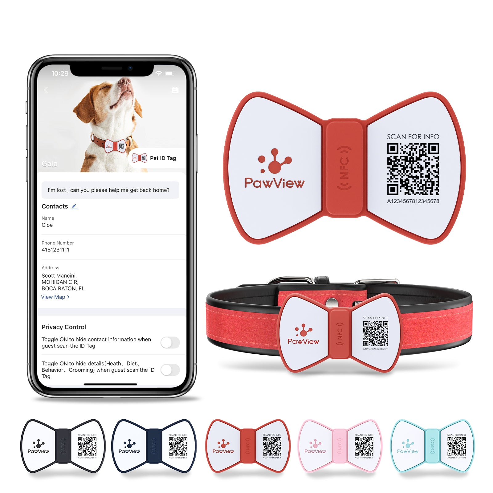 NFC QR Smart Pet ID Tag — Instant Scan, No App Needed