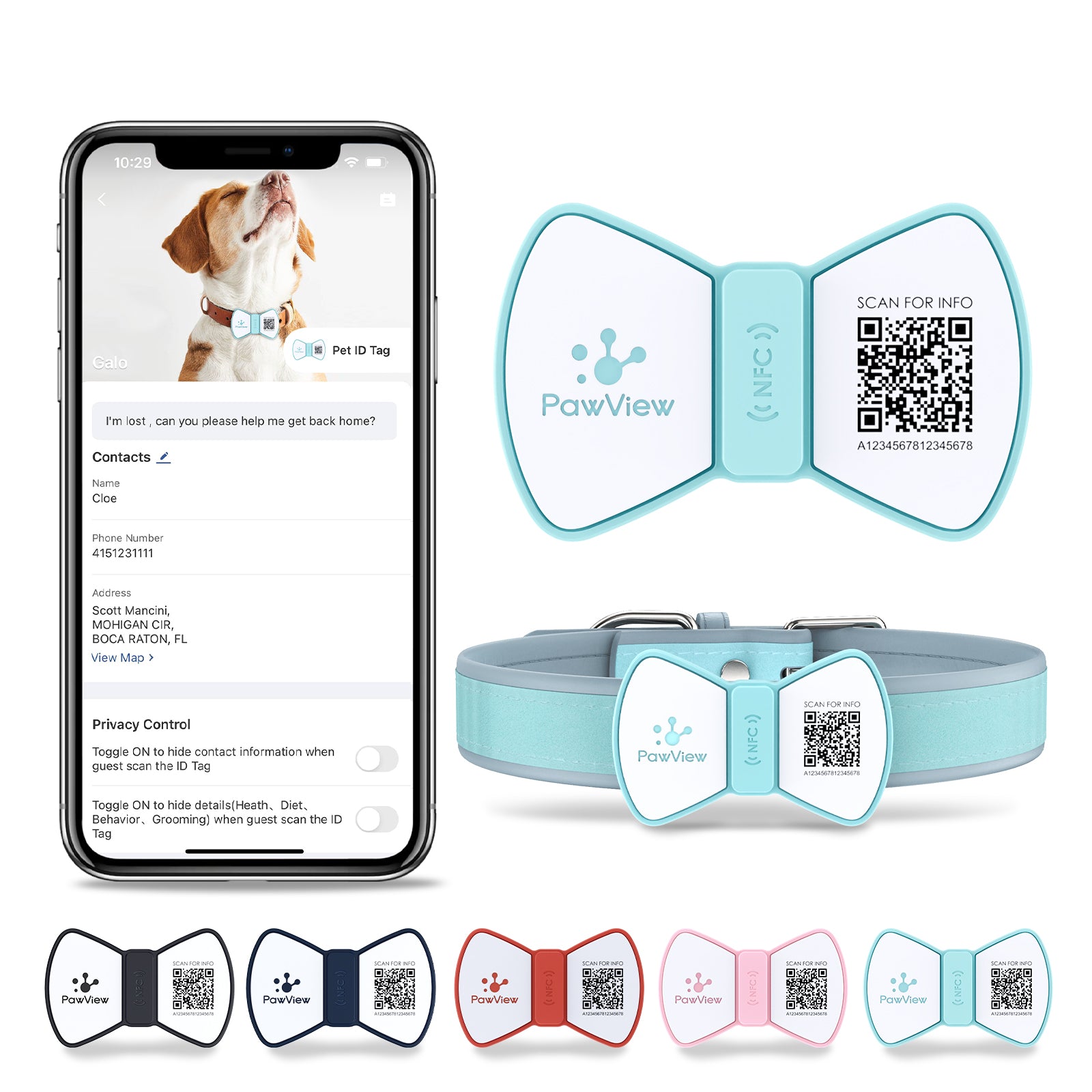 NFC QR Smart Pet ID Tag — Instant Scan, No App Needed
