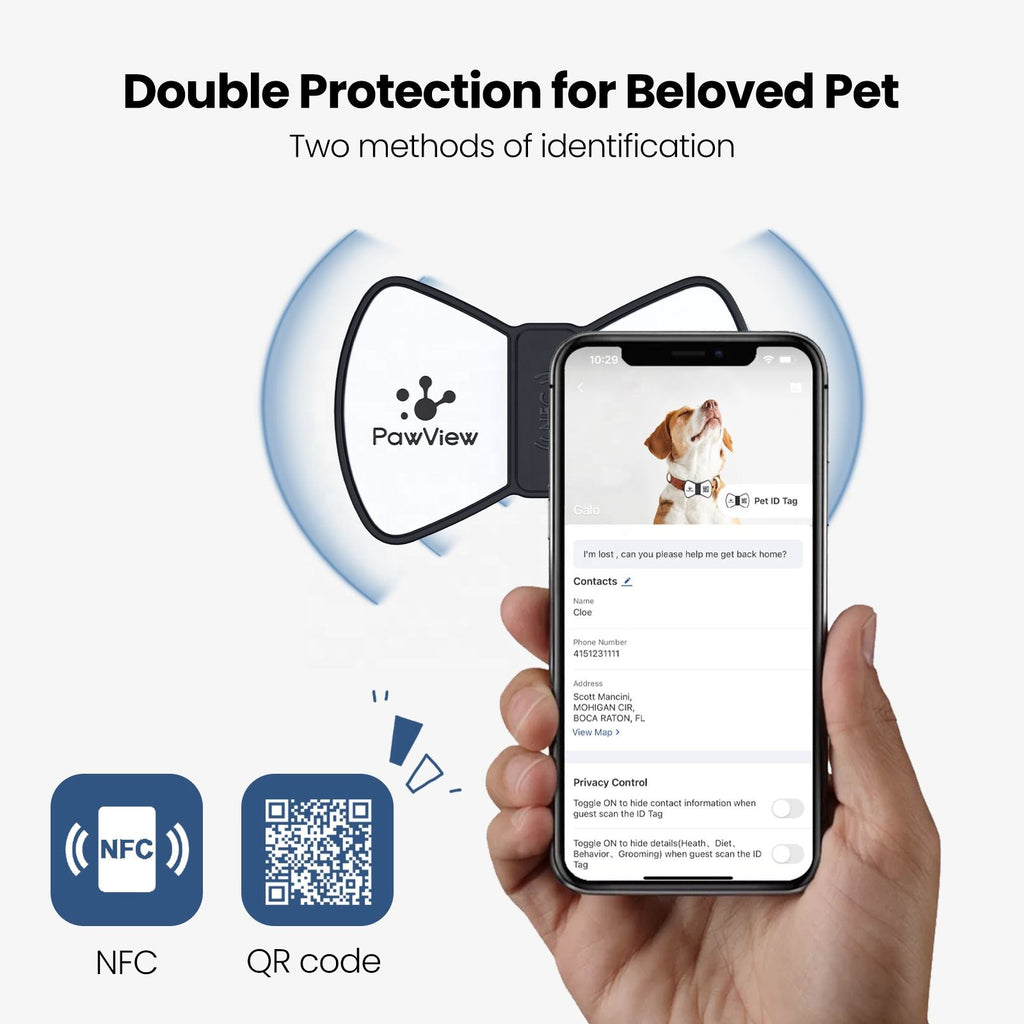 NFC QR Smart Pet ID Tag — Instant Scan, No App Needed