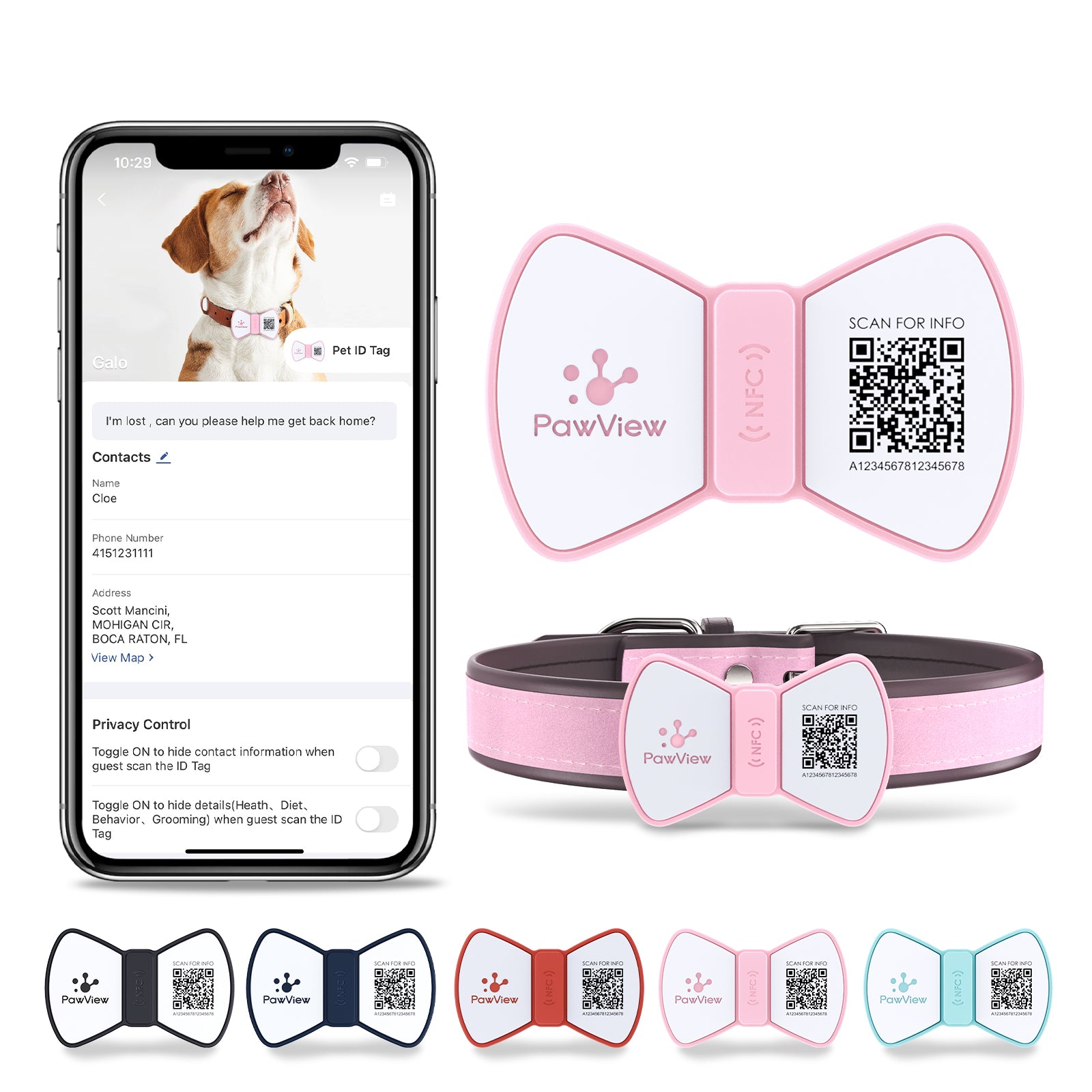 NFC QR Smart Pet ID Tag — Instant Scan, No App Needed